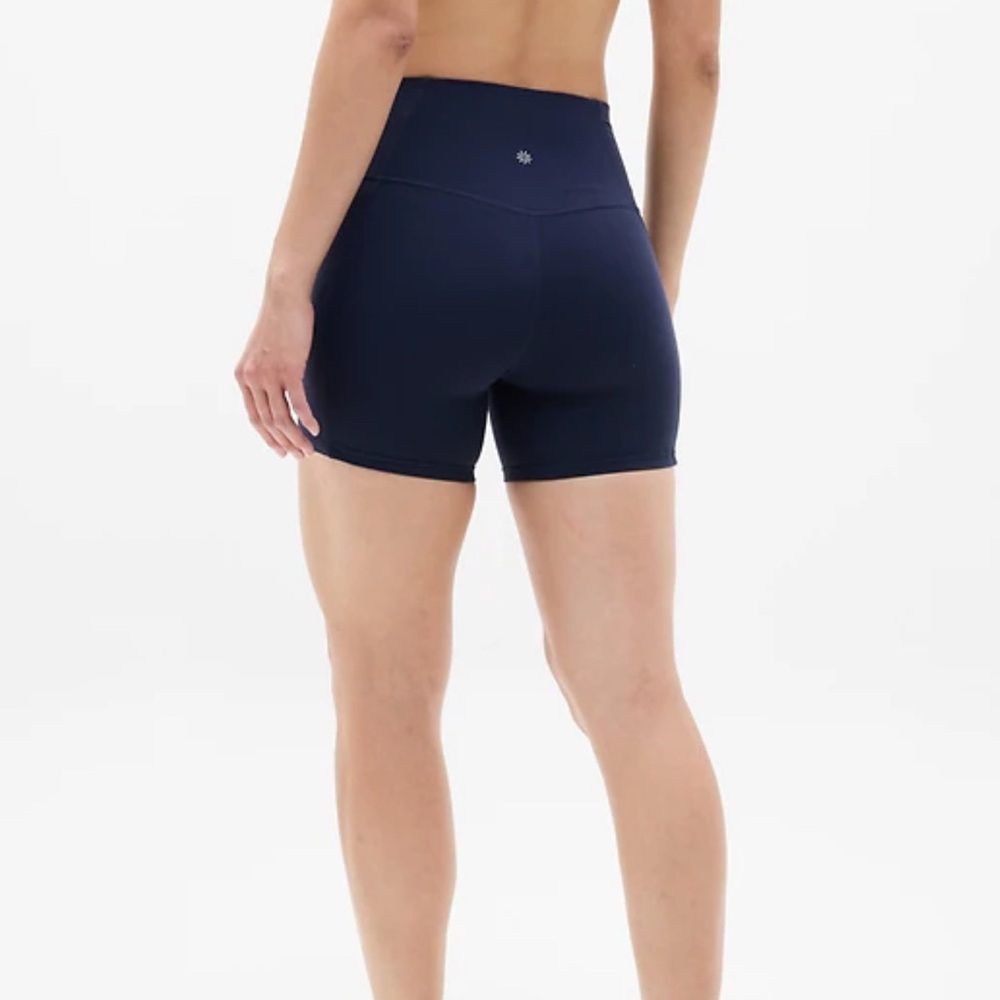 Athleta Navy Blue Salutation Stash Shorts